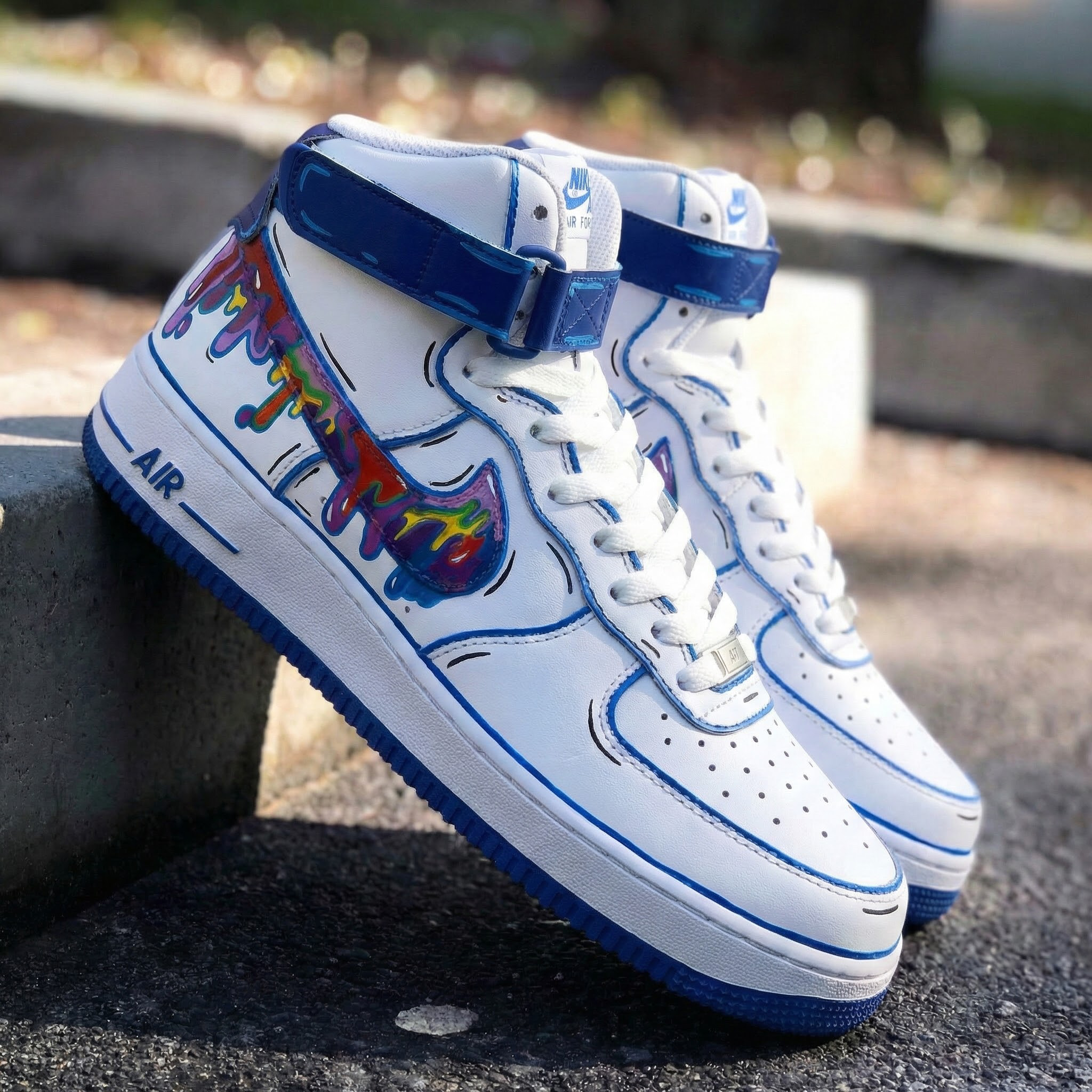 Blue Dripping - Paint Custom Air Force 1-shecustomize