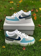 Blue and Gray CUSTOM Air Force 1's-shecustomize