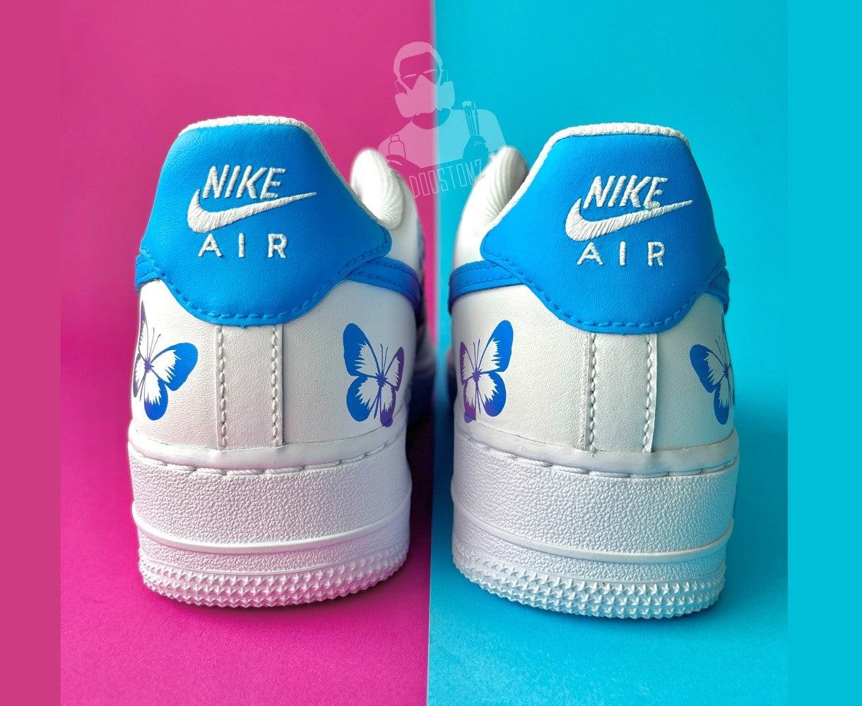 Blue Pink Butterfly Custom Air Force 1-shecustomize
