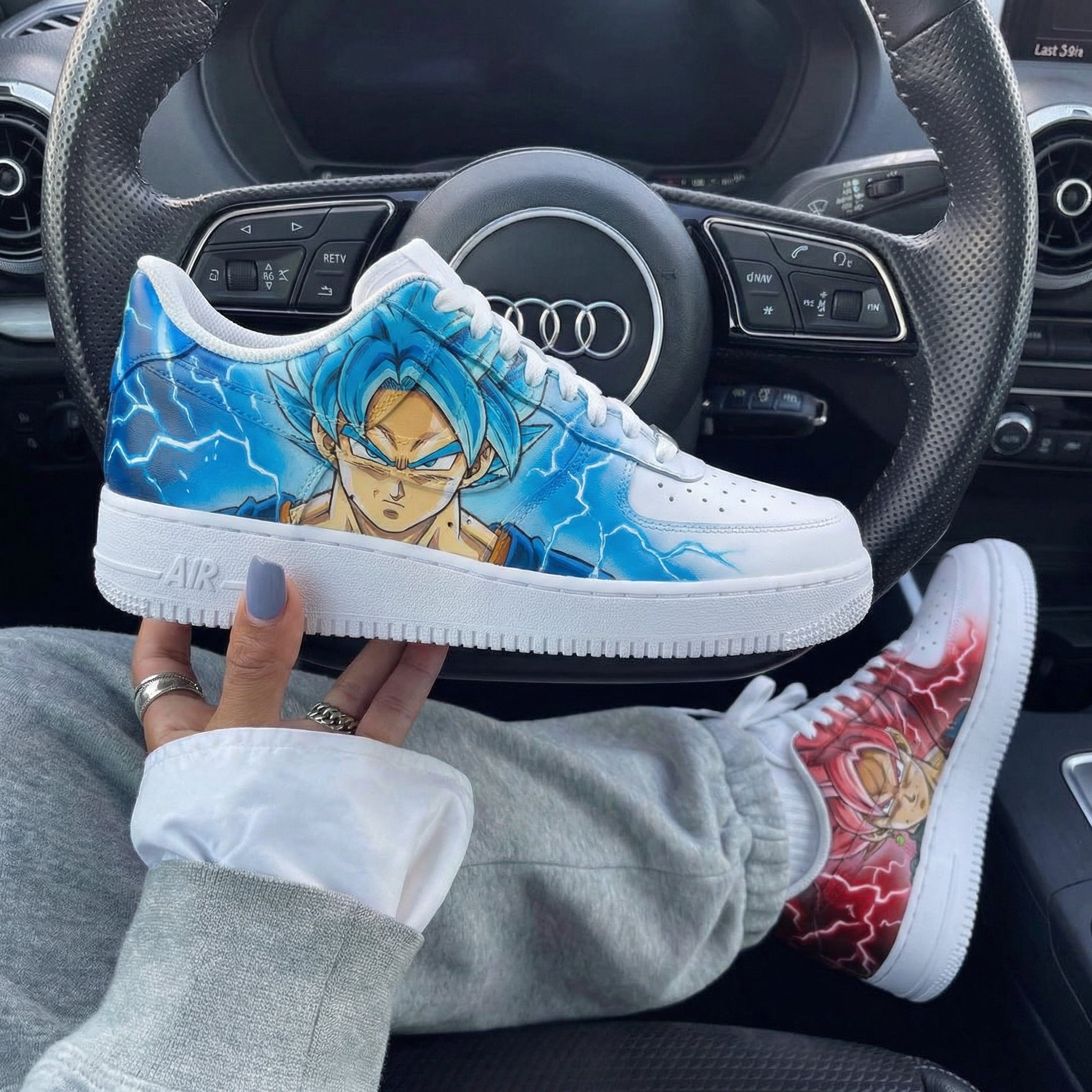 Blue Red Dragon Ball Lightning Custom Air Force 1-shecustomize
