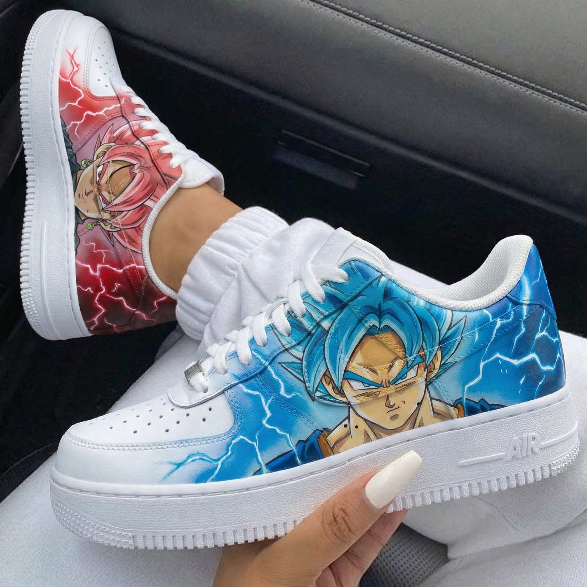 Blue Red Dragon Ball Lightning Custom Air Force 1-shecustomize