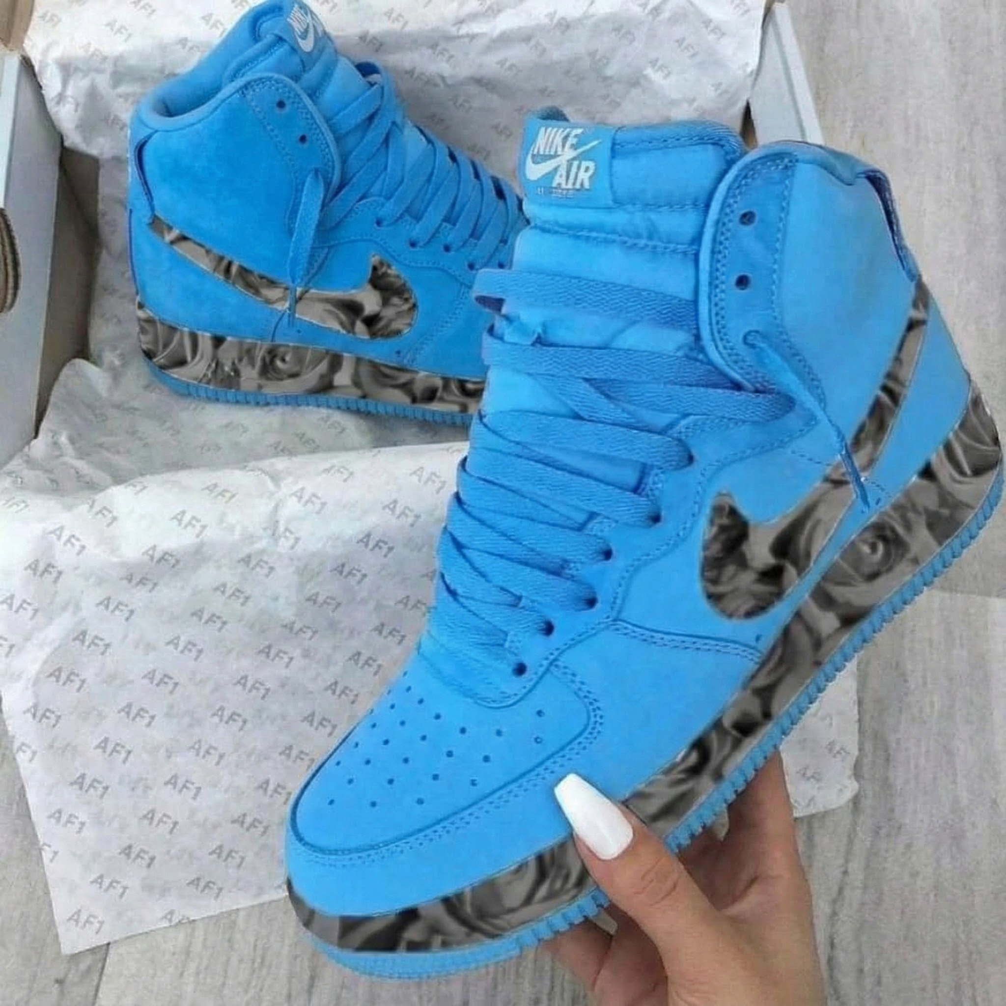 Blue Rose Pattern Custom Air Force 1-shecustomize