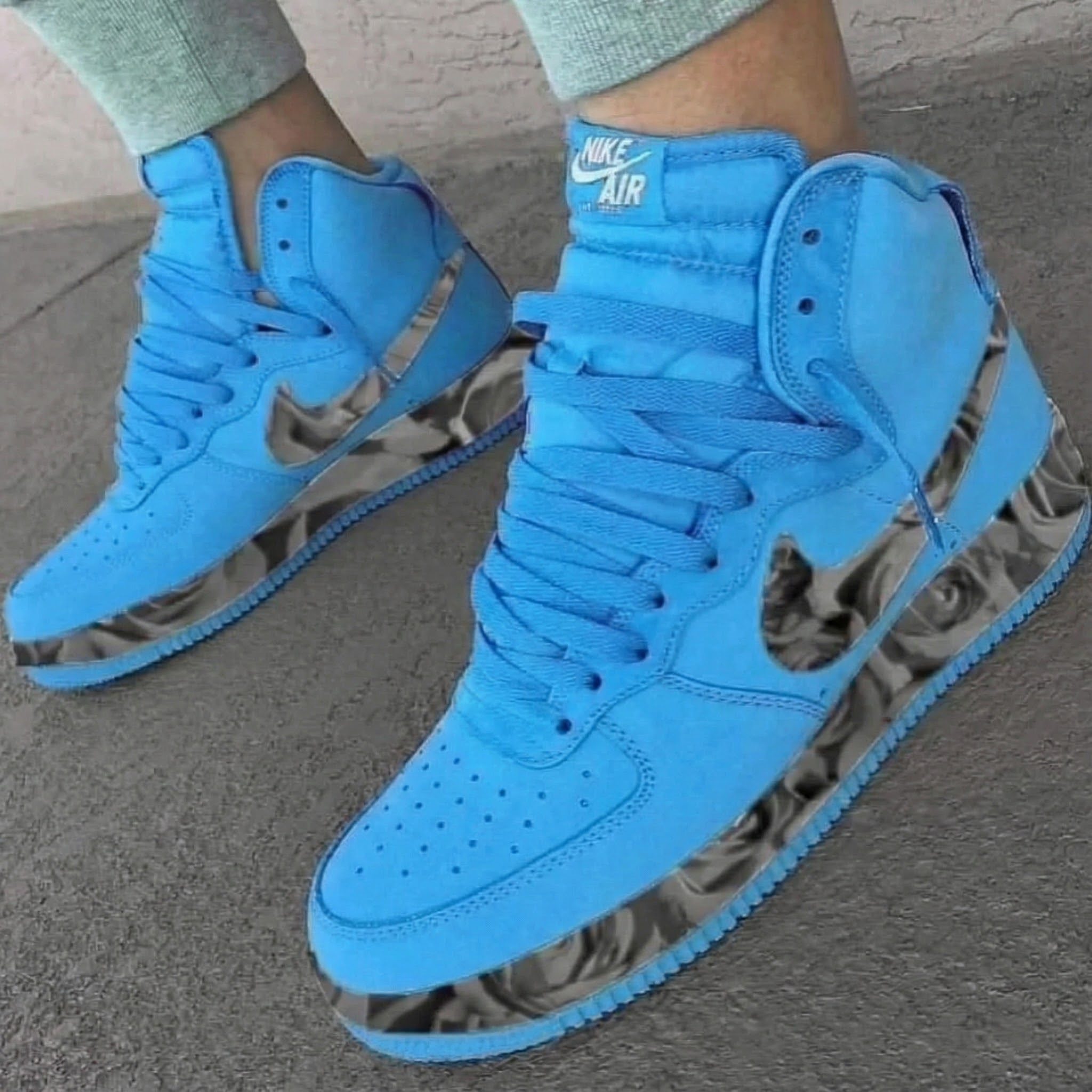 Blue Rose Pattern Custom Air Force 1-shecustomize