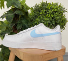 Blue Swoosh Custom Air Force 1-shecustomize