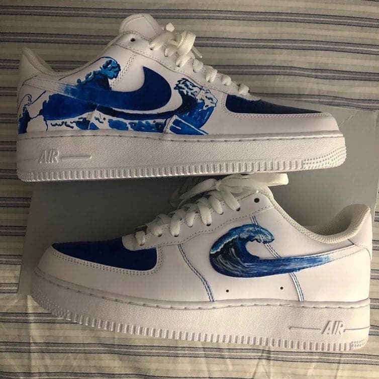 Blue Wave Custom Air Force 1-shecustomize