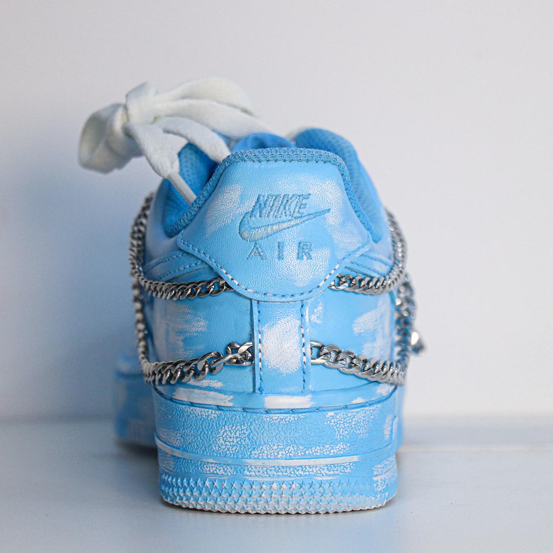 Blue White Cross Custom Air Force 1-shecustomize