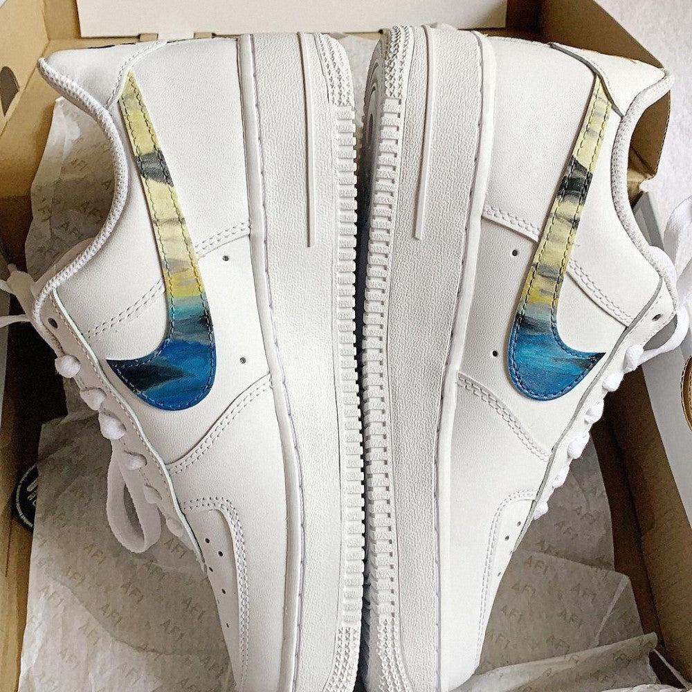 Blue Yellow Graffiti Custom Air Force 1-shecustomize