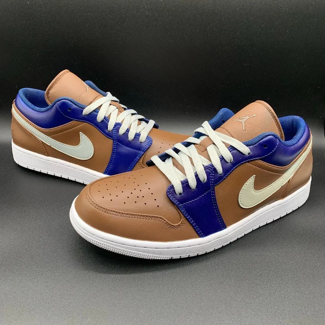 Brown Blue Custom Air Jordan 1-shecustomize