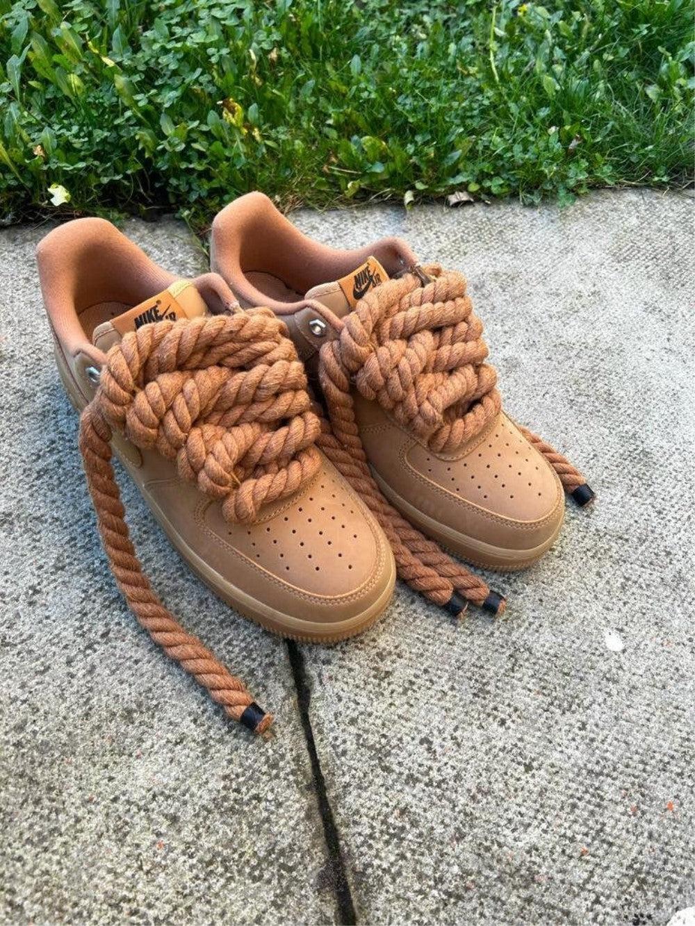 Brown Rope Lace Custom Air Force 1-shecustomize