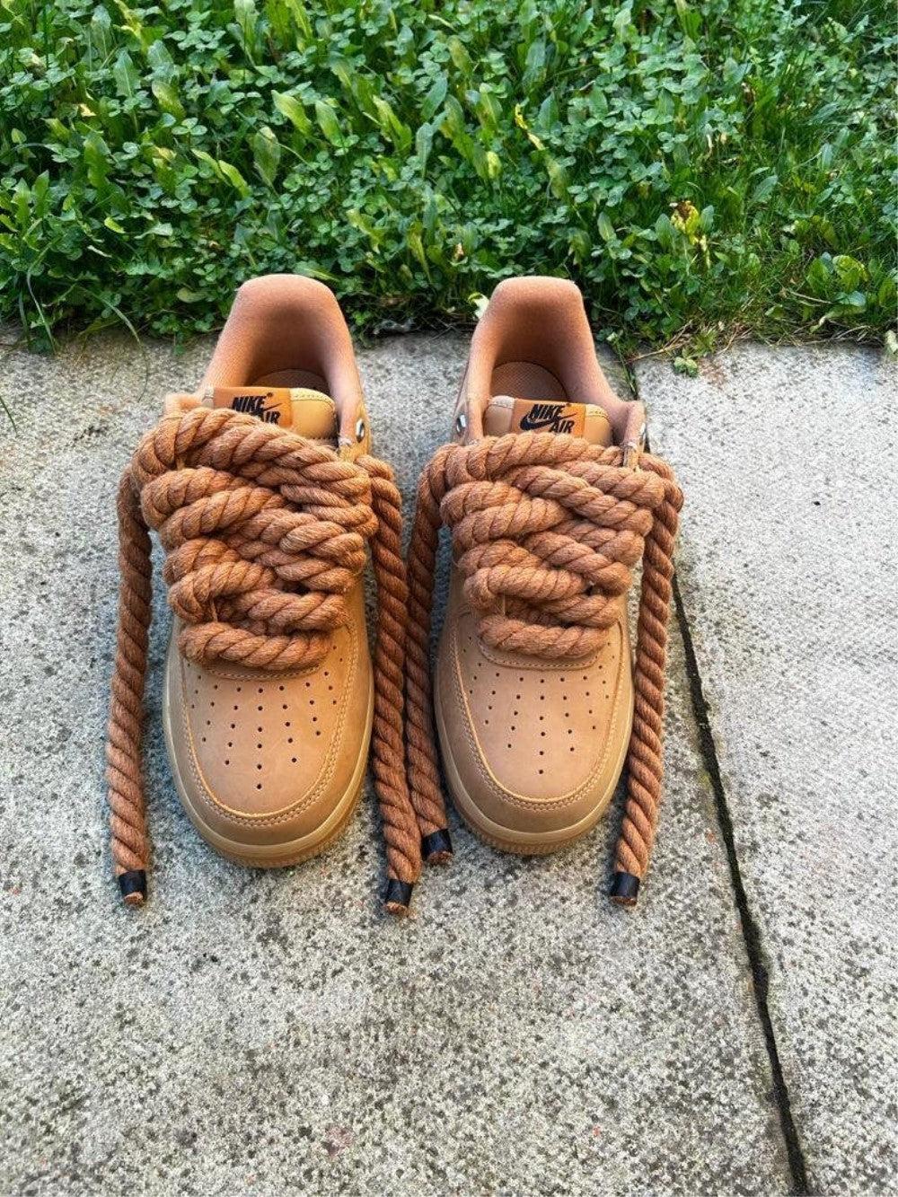 Brown Rope Lace Custom Air Force 1-shecustomize
