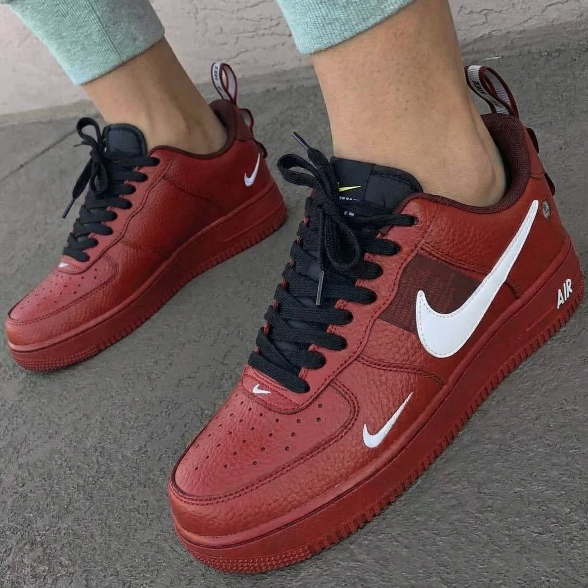 Burgundy White Custom Air Force 1-shecustomize