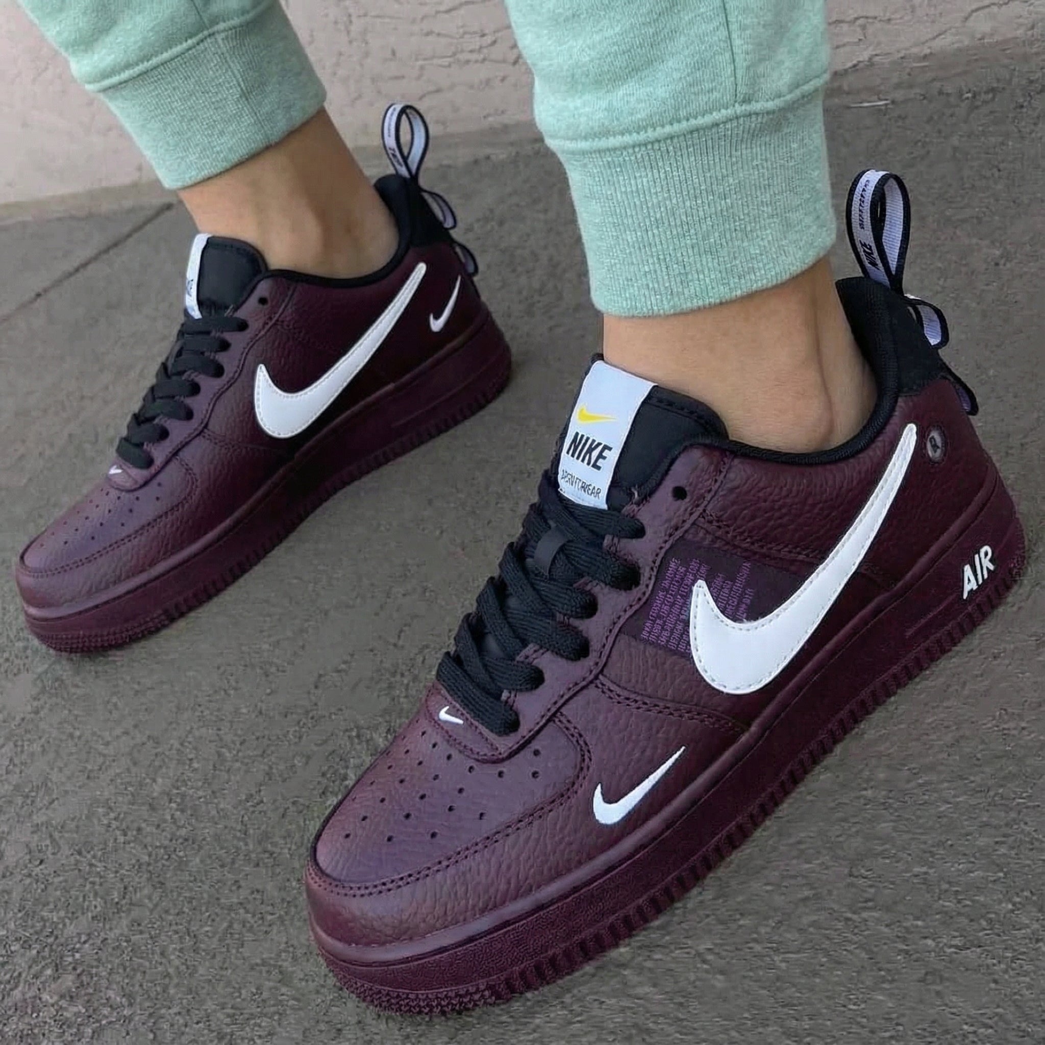 Burgundy White Custom Air Force 1-shecustomize