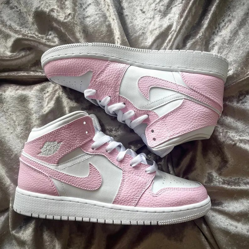 Custom Jordans Pink White