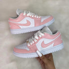 Custom Jordans Pink White Low