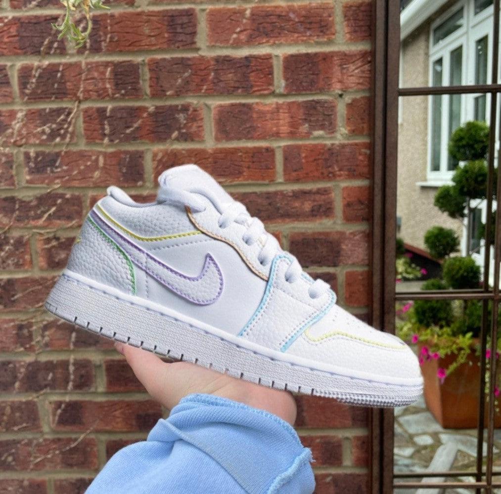 Colorful Lines Custom Air Jordan 1 Low-shecustomize
