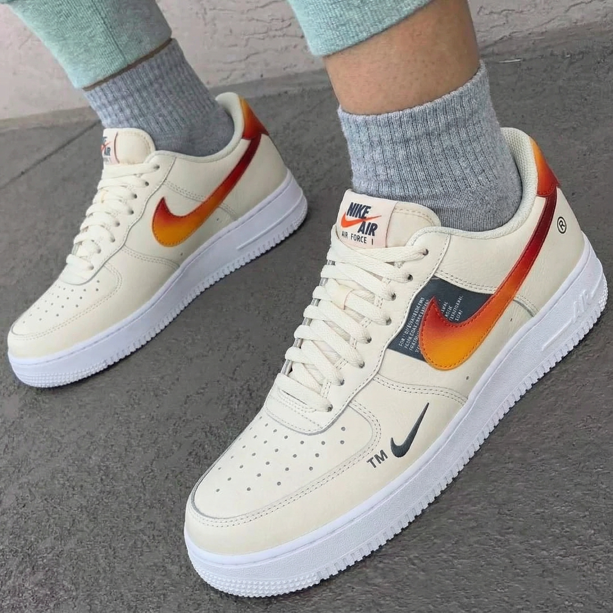 Cream Orange Ombre Custom Air Force 1-shecustomize
