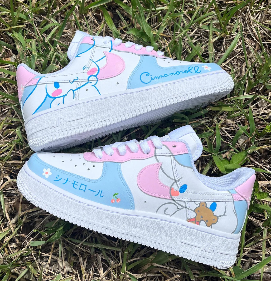 Custom Air Force 1 Baby Blue Pink Cinnamoroll Cartoon