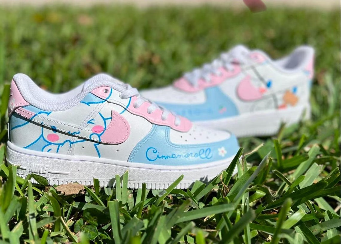 Custom Air Force 1 Baby Blue Pink Cinnamoroll Cartoon