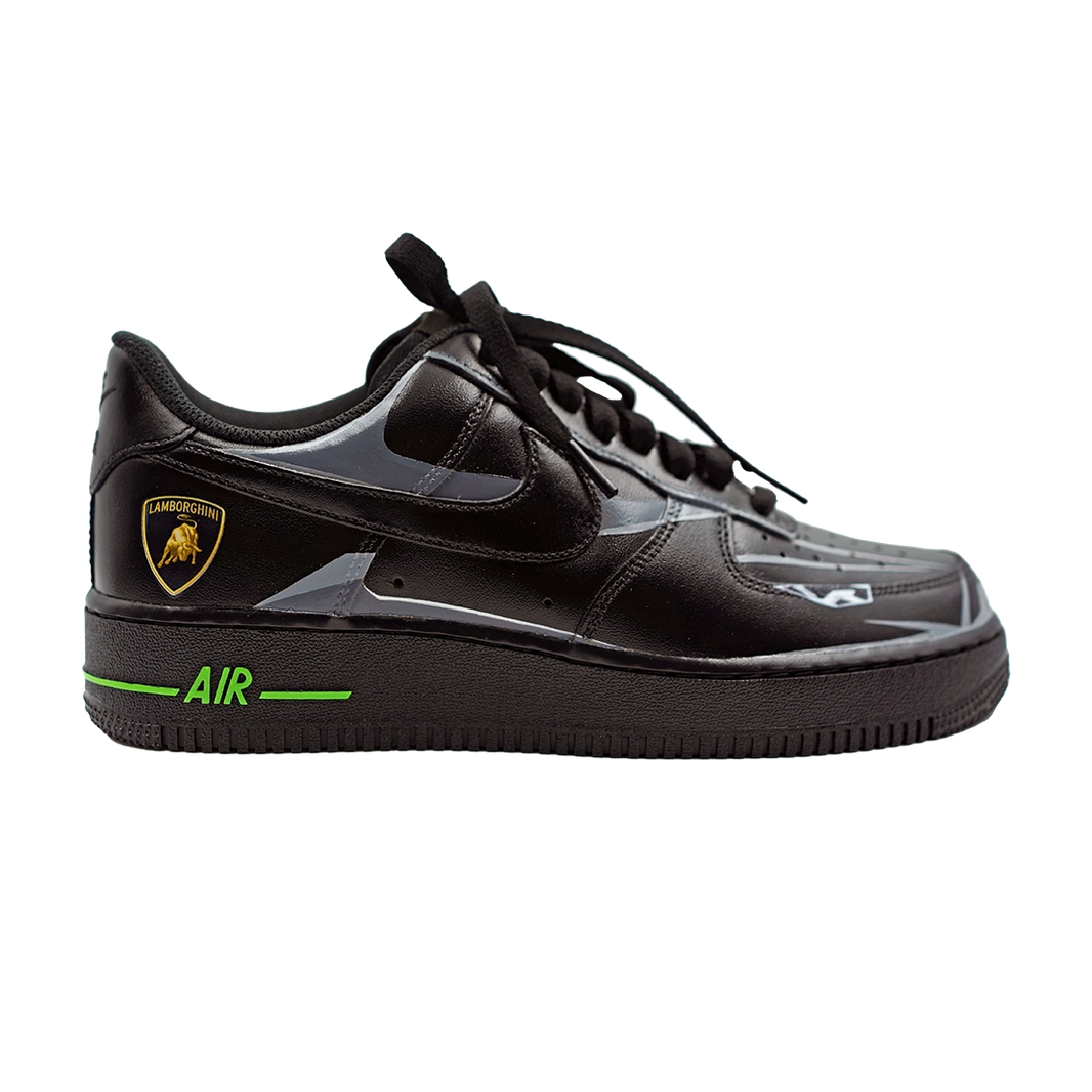 Custom Air Force 1 Black Grey Lamborghini Logo-shecustomize