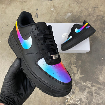Custom Air Force 1 Black Iridescent Pattern