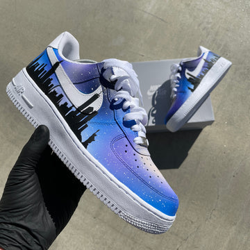 Custom Air Force 1 Blue Purple Cityscape