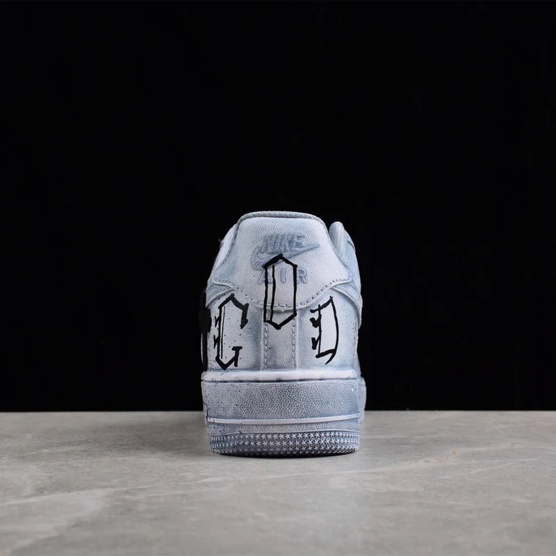Custom Air Force 1 Blue With Crosses And Speckles