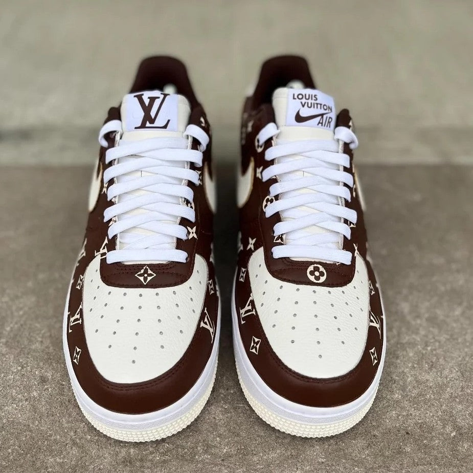 Custom Air Force 1 Brown LV Pattern