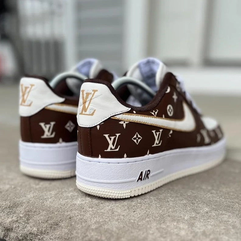 Custom Air Force 1 Brown LV Pattern