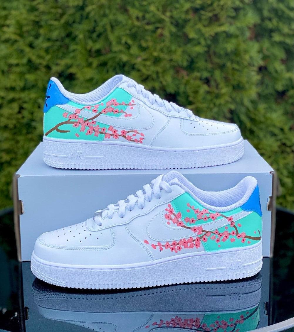 Custom Air Force 1 Flower Peach Blossom-shecustomize