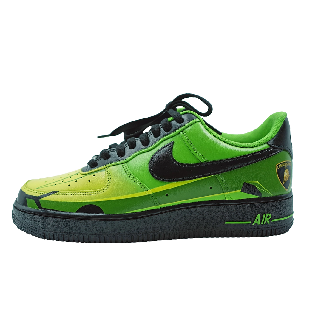 Custom Air Force 1 Green Lamborghini Design-shecustomize
