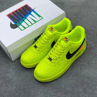 Custom Air Force 1 Neon Yellow With Black Swoosh-shecustomize