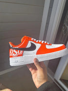 Custom Air Force 1 Orange White With OSU Logo-shecustomize