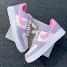 Custom Air Force 1 Pink And Lilac Color - Blocked