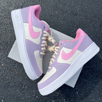 Custom Air Force 1 Pink And Lilac Color - Blocked