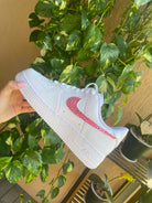Custom Air Force 1 Pink Rhinestones Swoosh-shecustomize