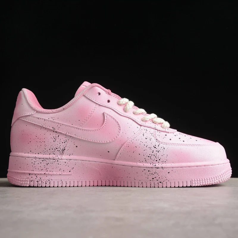 Custom Air Force 1 Pink With Crosses And Speckles