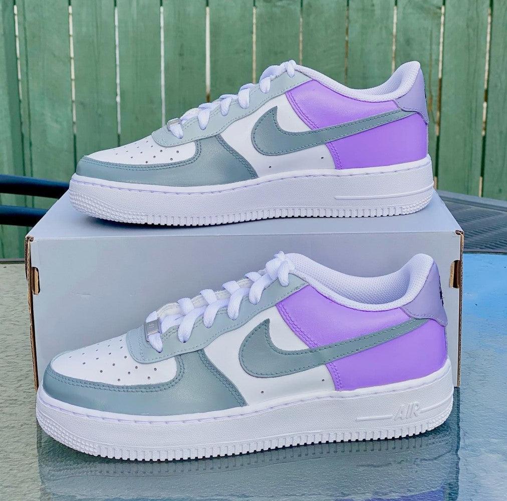 Custom Air Force 1 Purple Gray-shecustomize