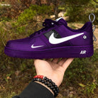 Custom Air Force 1 Purple White Swoosh Design-shecustomize