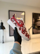Custom Air Force 1 Red White Splatter Pattern-shecustomize