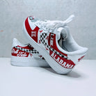Custom Air Force 1 Red White With Houndstooth And Alabama Graphics-shecustomize