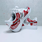 Custom Air Force 1 Red White With Houndstooth And Alabama Graphics-shecustomize