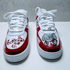 Custom Air Force 1 Red White With Houndstooth And Alabama Graphics-shecustomize