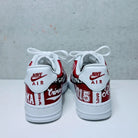 Custom Air Force 1 Red White With Houndstooth And Alabama Graphics-shecustomize