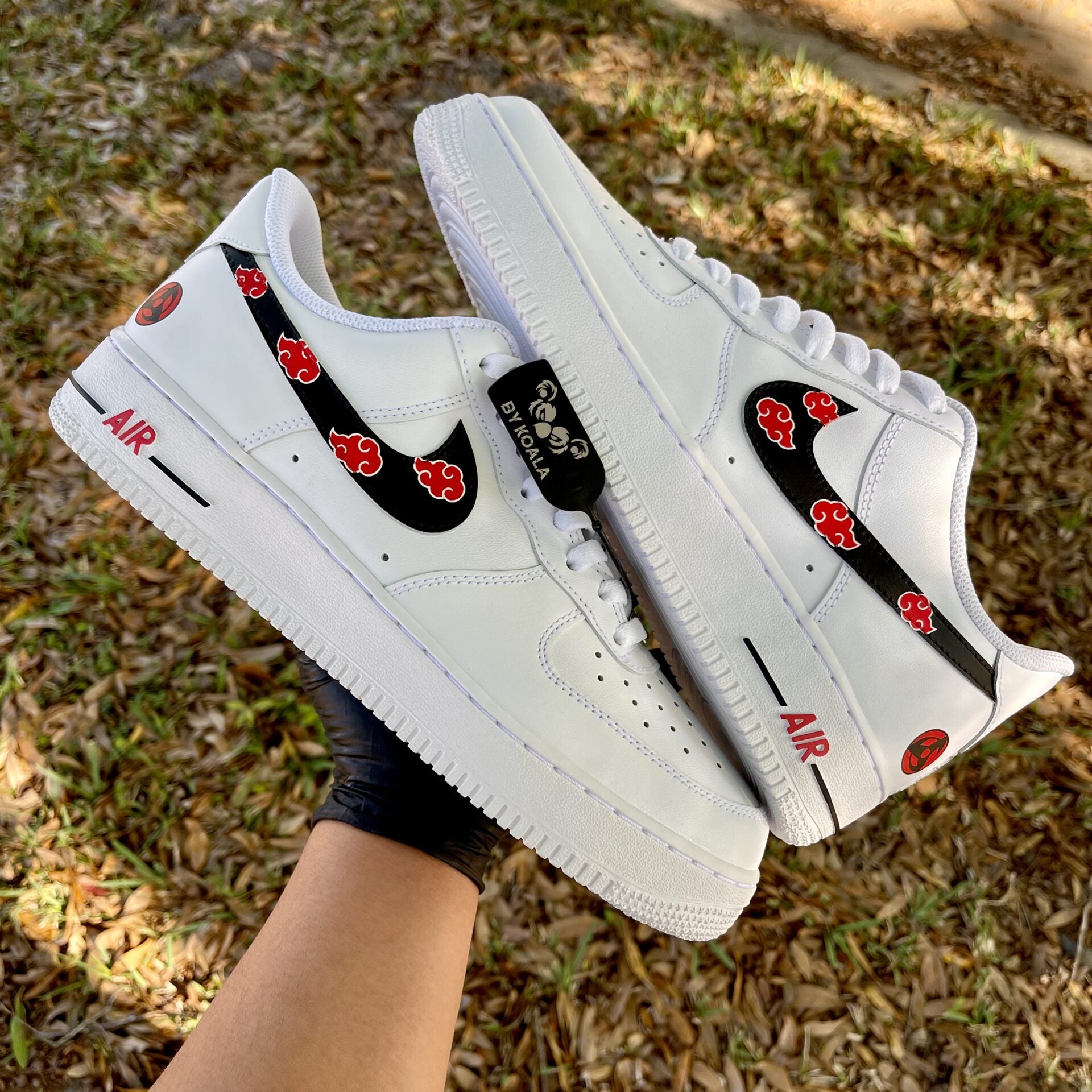 Custom Air Force 1 White Akatsuki Clouds Pattern