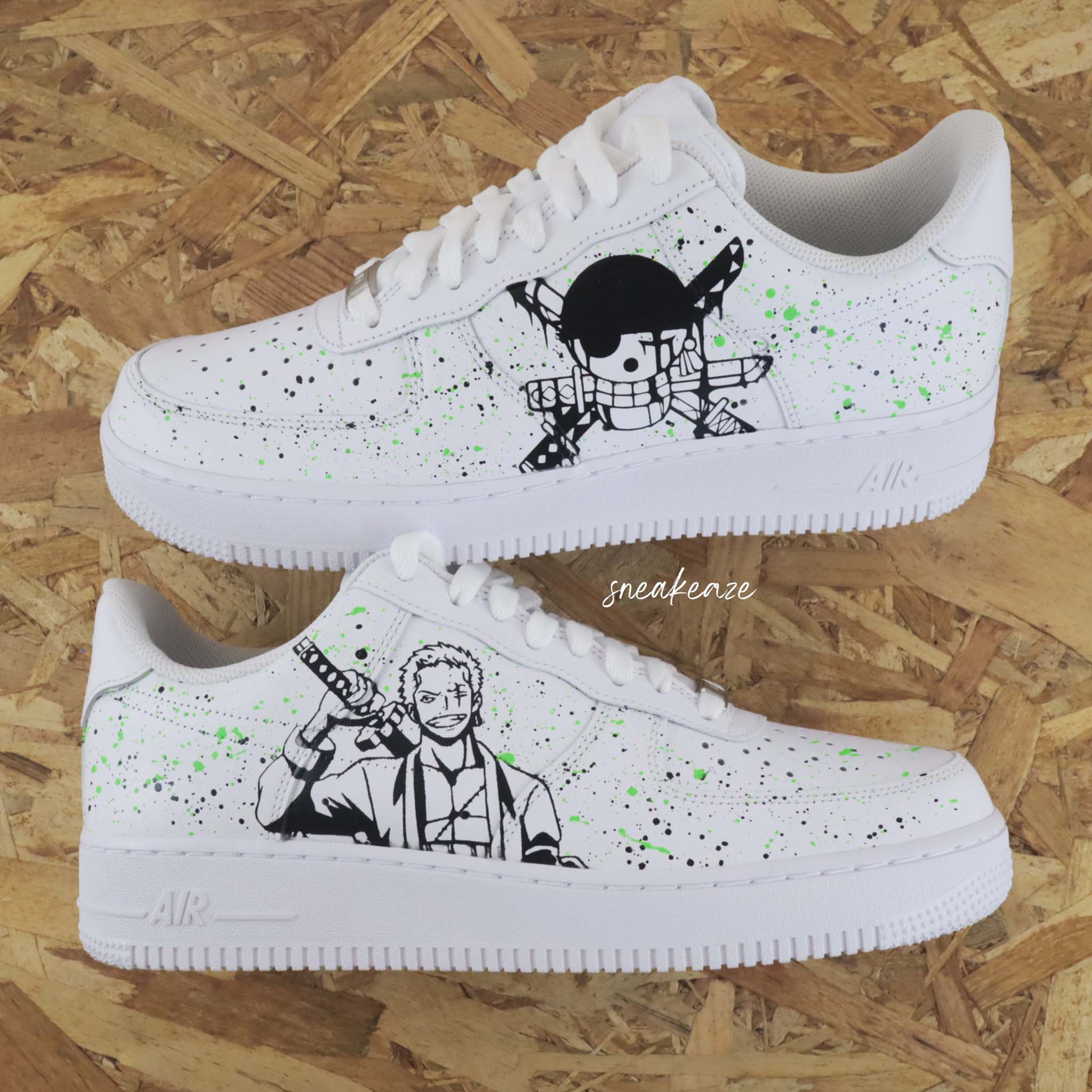 Custom Air Force 1 White Anime Characters Splatter Design-shecustomize