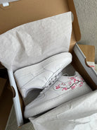 Custom Air Force 1 White Baby Pink Cherry Blossom-shecustomize
