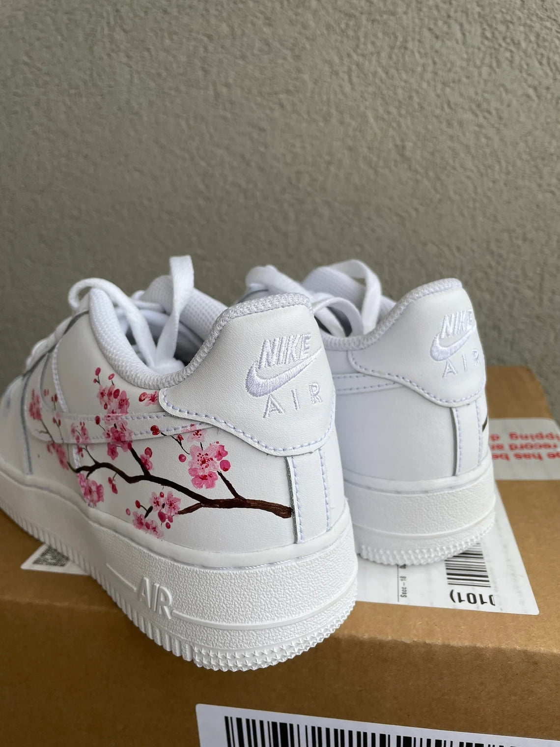 Custom Air Force 1 White Baby Pink Cherry Blossom-shecustomize