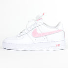Custom Air Force 1 White Baby Pink Fuzzy Swoosh-shecustomize