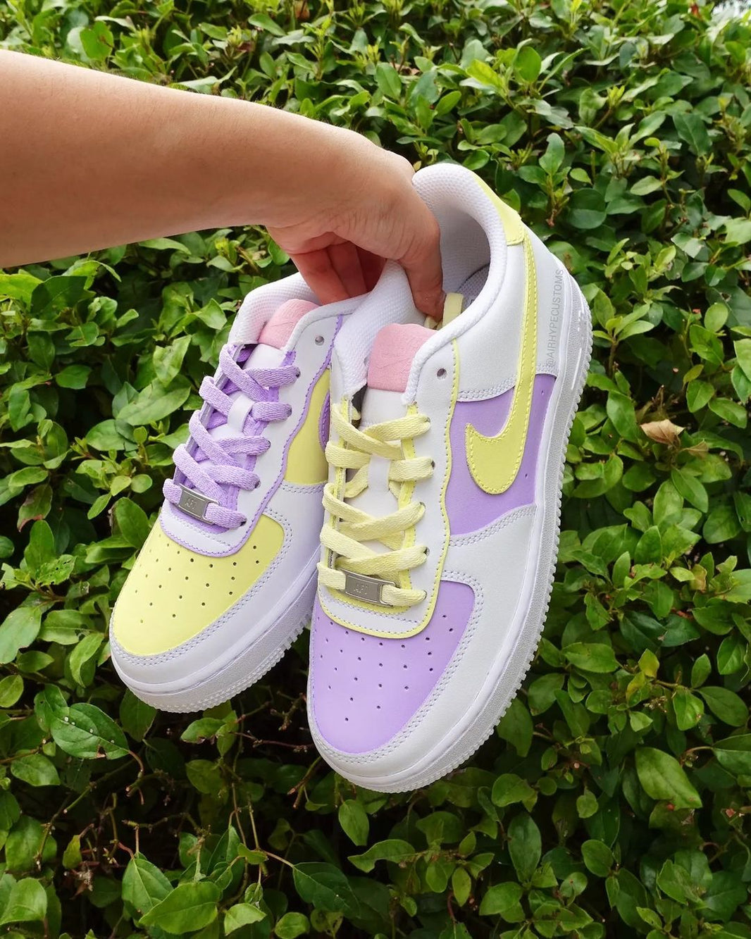 Custom Air Force 1 White Baby Purple Baby Yellow-shecustomize