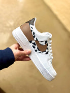 Custom Air Force 1 White Black Cow Print-shecustomize